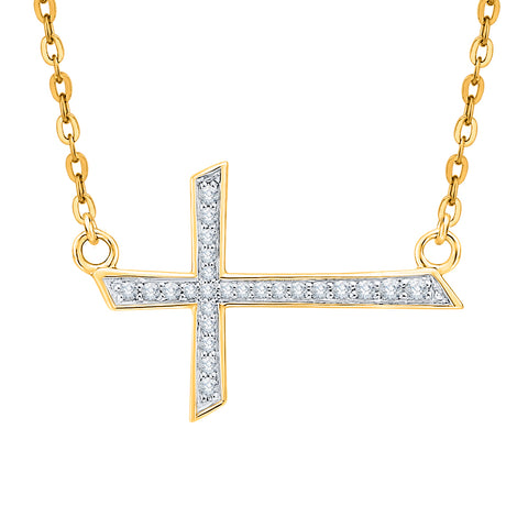KATARINA Diamond Cross Pendant Necklace (1/6 cttw)