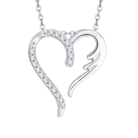 KATARINA Diamond Heart Pendant Necklace (1/10 cttw)