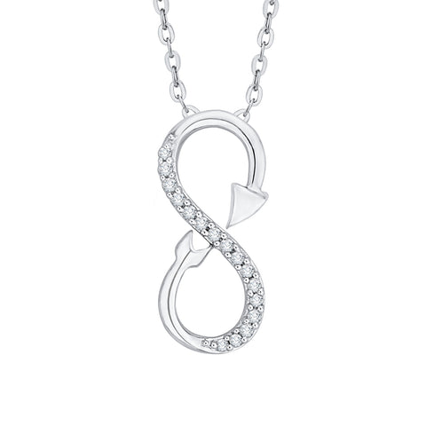KATARINA Diamond Infinity Arrow Pendant Necklace (1/20 cttw)