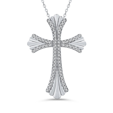 KATARINA Diamond Cross Pendant Necklace (1/5 cttw)