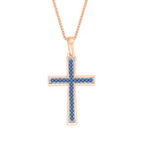 10K Rose Gold~Blue Diamond