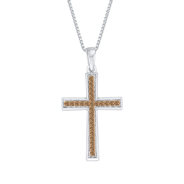 Sterling Silver~Brown Diamond