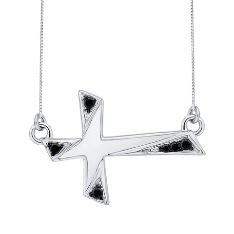 KATARINA Diamond Cross Pendant Necklace (1/20 cttw)