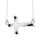 10K White Gold~Black Diamond, Sterling Silver~Black Diamond