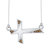 10K White Gold~Brown Diamond, Sterling Silver~Brown Diamond