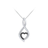 10K White Gold~Black and White Diamond