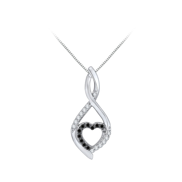 10K White Gold~Black and White Diamond