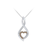 10K White Gold~Brown and White Diamond