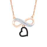 10K Rose Gold~Black and White Diamond