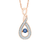 10K Rose Gold~Blue and White Diamond