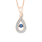 10K Rose Gold~Blue and White Diamond