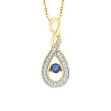 10K Yellow Gold~Blue and White Diamond