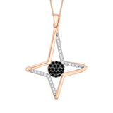 10K Rose Gold~Black and White Diamond