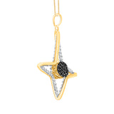 10K Yellow Gold~Black and White Diamond