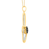 10K Yellow Gold~Black and White Diamond