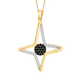 10K Yellow Gold~Black and White Diamond