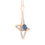 10K Rose Gold~Blue and White Diamond