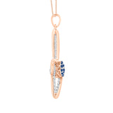 10K Rose Gold~Blue and White Diamond