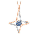 10K Rose Gold~Blue and White Diamond