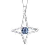 10K White Gold~Blue and White Diamond