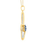 10K Yellow Gold~Blue and White Diamond