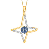 10K Yellow Gold~Blue and White Diamond