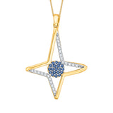 10K Yellow Gold~Blue and White Diamond