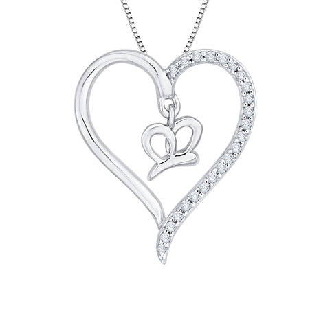 KATARINA Diamond Heart Pendant Necklace (1/10 cttw)