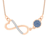 10K Rose Gold~Blue and White Diamond
