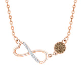 10K Rose Gold~Brown and White Diamond