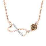 10K Rose Gold~Brown and White Diamond