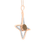 10K Rose Gold~Brown and White Diamond