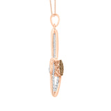 10K Rose Gold~Brown and White Diamond