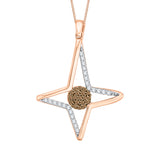 10K Rose Gold~Brown and White Diamond