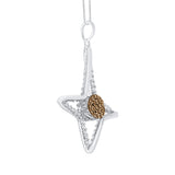 10K White Gold~Brown and White Diamond
