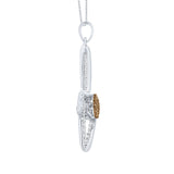 10K White Gold~Brown and White Diamond