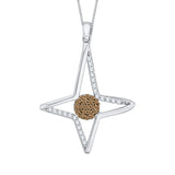 10K White Gold~Brown and White Diamond