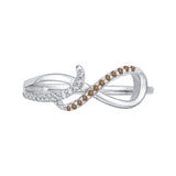 10K White Gold~Brown and White Diamond