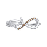 10K White Gold~Brown and White Diamond