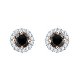 14K Rose Gold~Black and White Diamond, 10K Rose Gold~Black and White Diamond