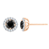 14K Rose Gold~Black and White Diamond, 10K Rose Gold~Black and White Diamond
