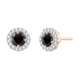 14K Rose Gold~Black and White Diamond, 10K Rose Gold~Black and White Diamond