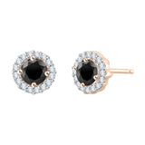 14K Rose Gold~Black and White Diamond, 10K Rose Gold~Black and White Diamond