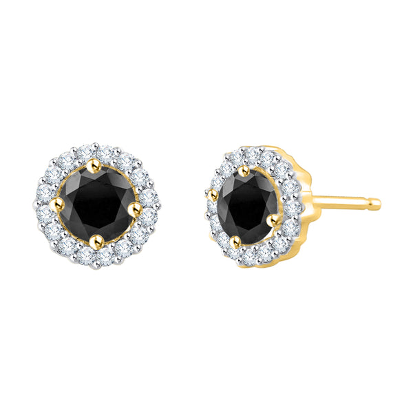 14K Yellow Gold~Black and White Diamond, 10K Yellow Gold~Black and White Diamond