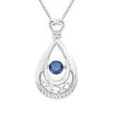10K White Gold~Blue and White Diamond, Sterling Silver~Blue and White Diamond