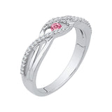 10K White Gold~Pink and White Diamond