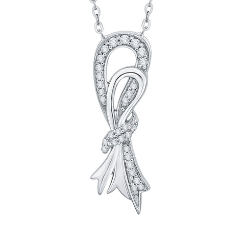 KATARINA Diamond Bow Pendant Necklace (1/6 cttw)