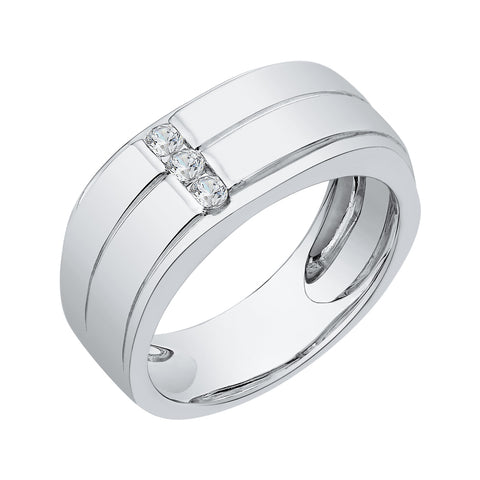 KATARINA Channel Set 3 Diamond Men's Ring (1/6 cttw GH, I2)