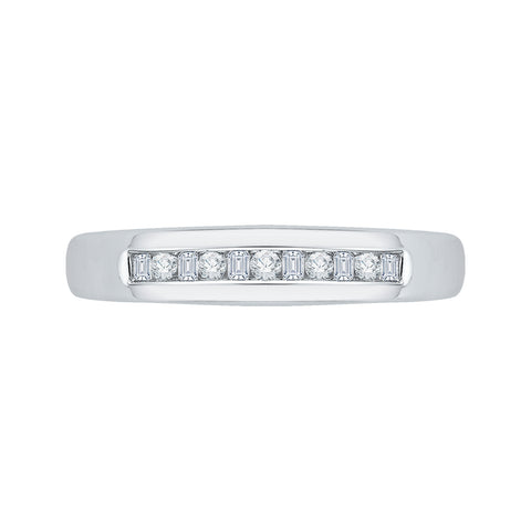 KATARINA Round and Baguette Cut Diamond Men's Wedding Band (1/4 cttw GH, I2)