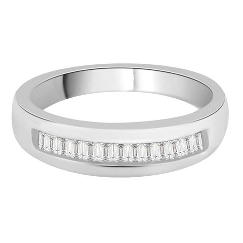 KATARINA Baguette Cut Diamond Men's Wedding Band (1/3 cttw GH, I2)